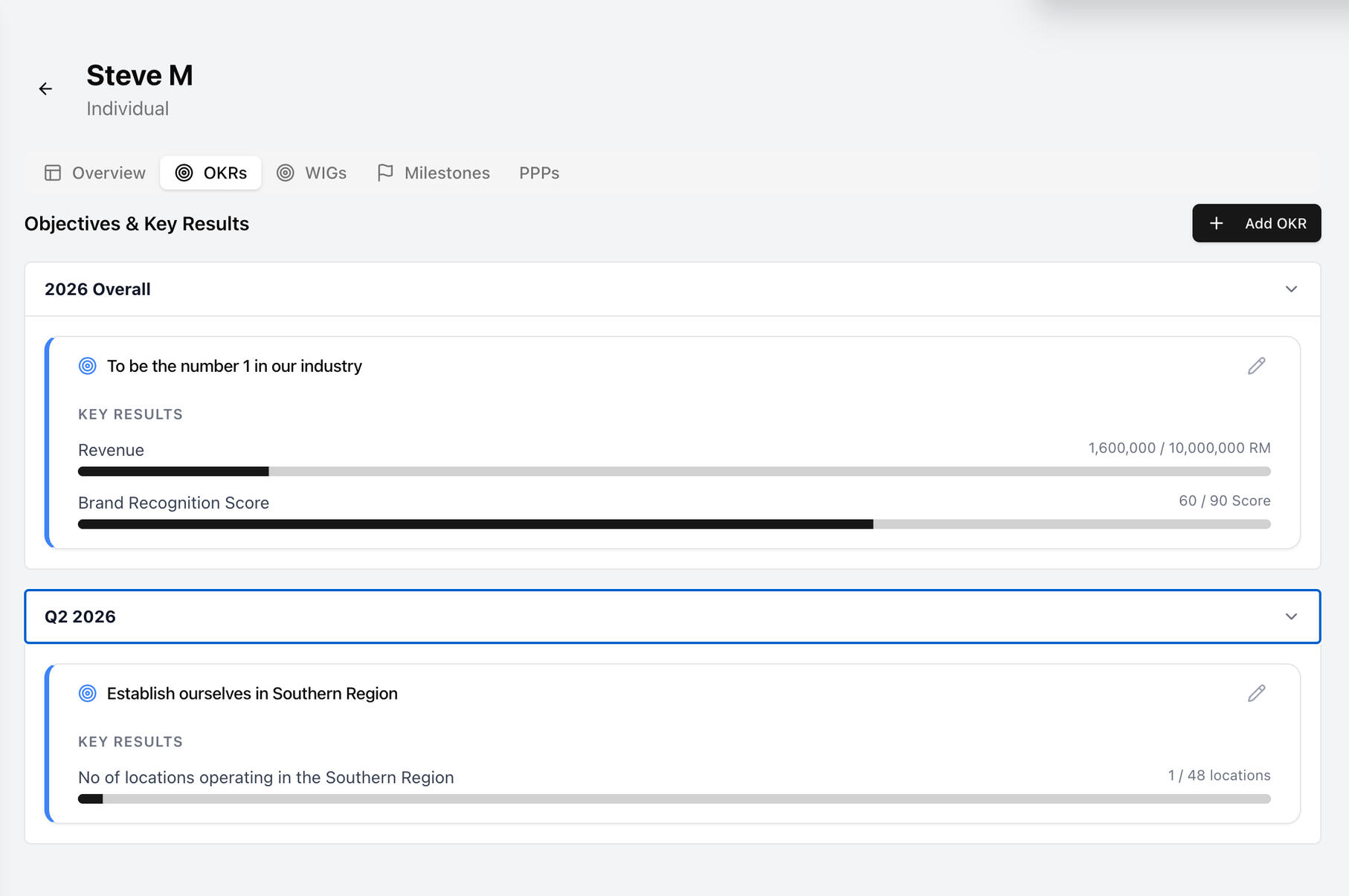 OKR Tracking in the Execution Engine - Built by SystemIn30